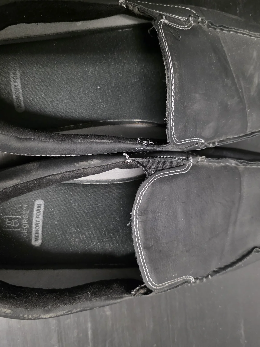 George Men's Black Slip-On Casual Loafers